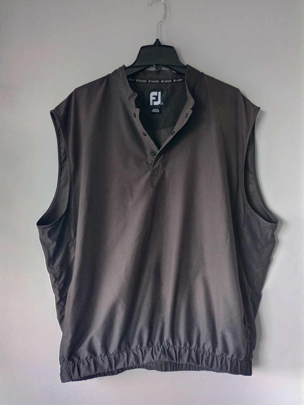 FootJoy Golf Windbreaker Vest Pullover Men's 1/4 Snap Black Grey Sz XL Gorpcore